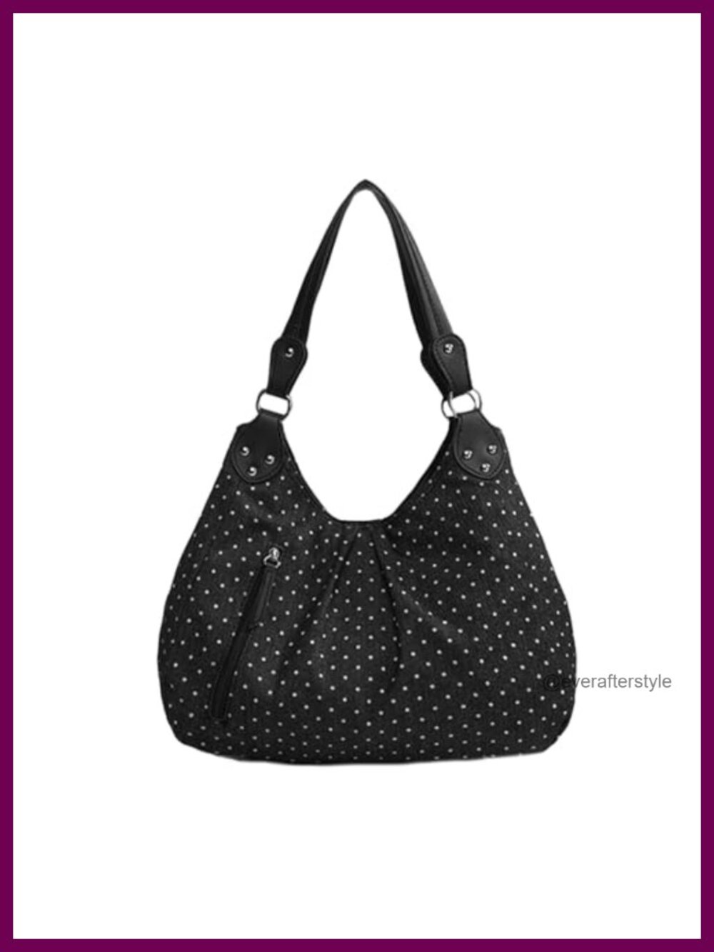 Polka Dot Tote Bag Hobo Shoulder Handbag Large Spacious Canvas Purse